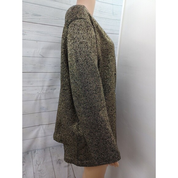 Vtg Womens Gold Metallic Cardigan Sweater Button Front Sz 20W - Picture 5 of 10